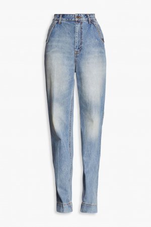 Расклешенные джинсы с высокой посадкой и потертостями , средний деним Zimmermann