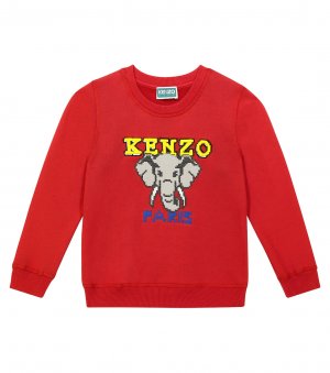 Толстовка из хлопкового джерси с логотипом , красный Kenzo Kids