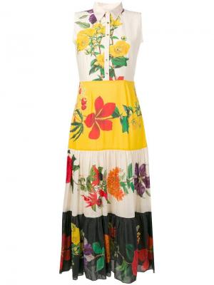 Платье-рубашка макси с цветочным принтом Carolina K. Цвет: желтый