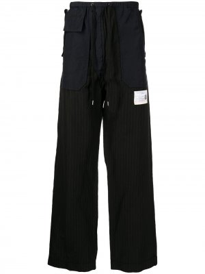 Прямые брюки в тонкую полоску Maison Mihara Yasuhiro. Цвет: черный