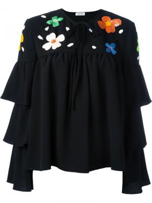 Блузка с пайетками Au Jour Le. Цвет: чёрный