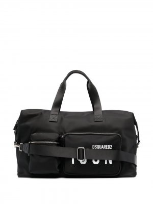 Дорожная сумка с логотипом Dsquared2. Цвет: черный