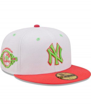 Мужская белая, коралловая приталенная шляпа New York Yankees 100th Anniversary Strawberry Lolli 59FIFTY Era