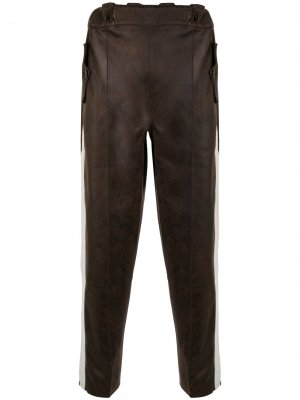 Прямые брюки с лампасами Boramy Viguier. Цвет: коричневый