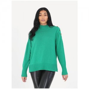Пуловер для женщин, Brave Soul, модель: LK-555BUTTONSA, цвет: зеленый, размер: M SOUL. Цвет: зеленый