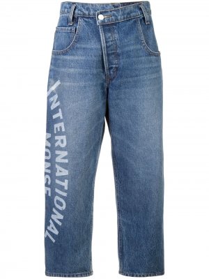 Укороченные широкие джинсы Monse. Цвет: синий