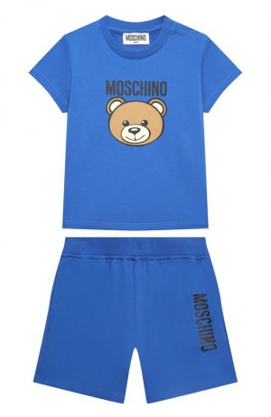 Комплект из футболки и шорт Moschino. Цвет: синий