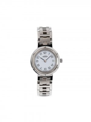 Наручные часы Clipper Date pre-owned 25 мм 1990-х годов Hermès. Цвет: серебристый