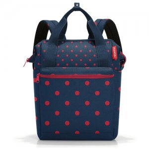 Рюкзак женский Reisenthel Allrounder R Mixed Dots Red JR3075, городской, сумка рюкзак, для ноутбука, мужской. Цвет: синий