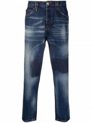 Зауженные джинсы с логотипом Philipp Plein. Цвет: синий