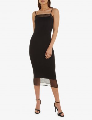 Платье-комбинация миди , черный Calvin Klein