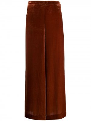 Велюровые укороченные брюки палаццо Bellerose. Цвет: коричневый
