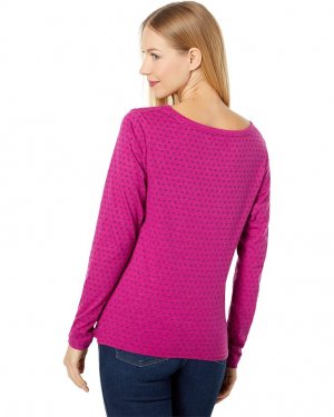 Рубашка U.S. POLO ASSN. Long Sleeve Twist Front Ditsy Knit Shirt, цвет Hillsdale Fuchsia