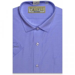 Школьная рубашка , размер 116-122, синий Tsarevich. Цвет: синий