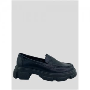 Лоферы женские туфли из экокожи на толстой объемной черной платформе с каблуком (4833) Цвет: Черный. Размер: 39 HAVIN. Цвет: черный