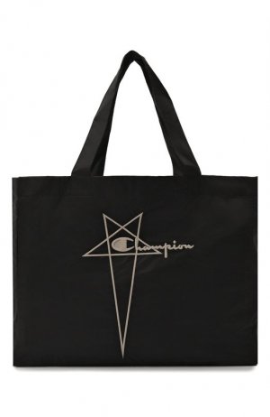 Текстильная сумка-шопер x Champion Rick Owens. Цвет: чёрный