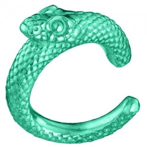 Серьги каффы , зеленый caviar jewellery. Цвет: зеленый