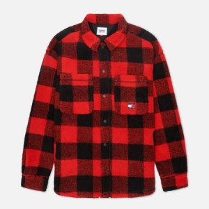 Мужская рубашка ABO Sherpa Shacket Tommy Jeans. Цвет: красный