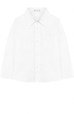 Хлопковая рубашка с воротником кент Loro Piana. Цвет: белый