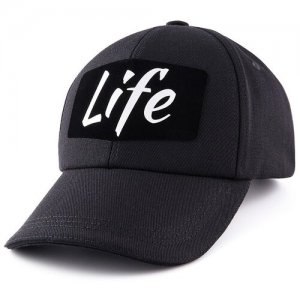 Женская бейсболка кепка LIFE. Черная. GRAFSI. Цвет: черный/белый