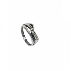 Кольцо , кристаллы Swarovski, размер 18, серебряный Jenavi. Цвет: серебристый