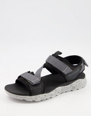 Черные спортивные сандалии с прочными ремешками -Черный цвет Timberland