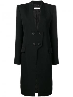 Пальто миди строгого кроя Givenchy. Цвет: черный