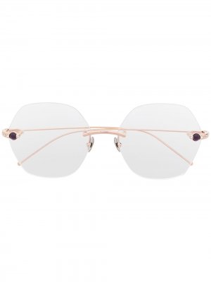Круглые очки с камнями Pomellato Eyewear. Цвет: золотистый