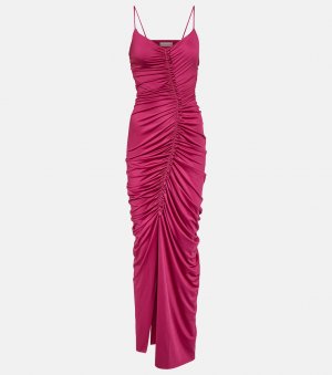 Платье макси из джерси со сборками , розовый Victoria Beckham