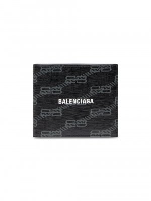 Бумажник Signature Square в сложенном виде BB Канва с покрытием Monogram , черный Balenciaga