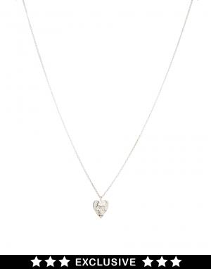 Серебряное ожерелье с сердцем Zoe & Morgan эксклюзивно для ASOS and. Цвет: серебряный
