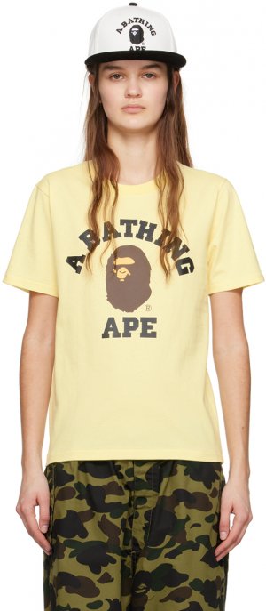Желтая футболка колледжа Bape
