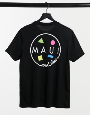 Черная oversized-футболка Classic Cookie-Черный Maui & Sons