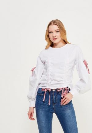 Блуза Lost Ink ROUCHED GINGHAM TIE BLOUSE. Цвет: белый