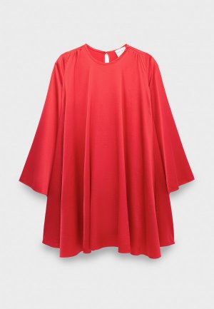 Платье Forte stretch heavy silk satin flared mini dress rouge. Цвет: красный