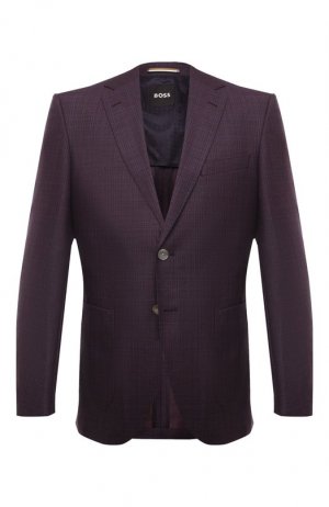 Шерстяной пиджак BOSS. Цвет: фиолетовый