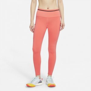Леггинсы Epic Luxe Mid-Rise Trail Running, розово-оранжевый Nike