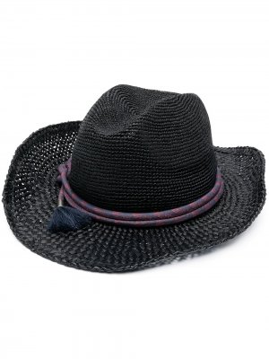 Плетеная шляпа-федора Jacob Cohen. Цвет: черный