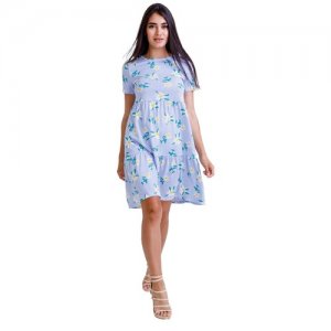 Женское летнее платье, 52 размер Натали. Цвет: голубой