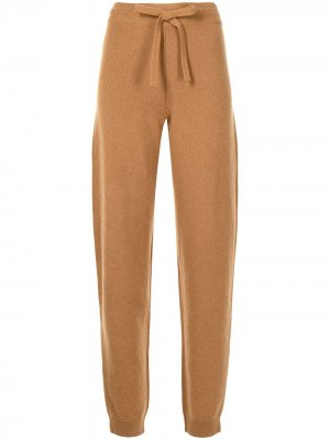 Трикотажные брюки Ella Nanushka. Цвет: коричневый