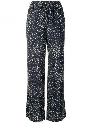 Прямые брюки с цветочным принтом Ganni. Цвет: синий