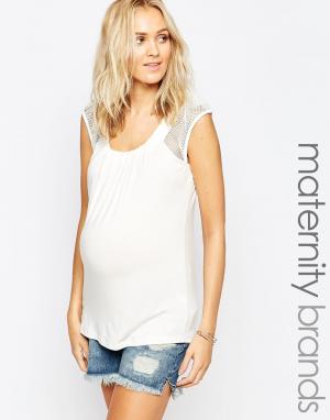 Топ для беременных с сетчатыми вставками Maternity Jules Ripe. Цвет: розовый