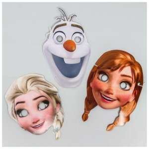 Набор карнавальных масок Эльза, Анна, Олаф, Холодное Сердце Disney