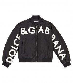 Бомбер с логотипом , черный Dolce&Gabbana Kids