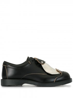 Туфли на шнуровке с металлической вставкой Comme Des Garçons Homme Plus. Цвет: черный