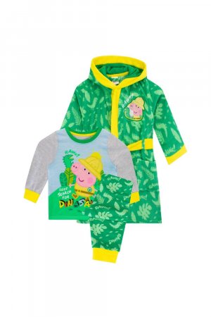 Комплект пижамы и халата, зеленый Peppa Pig