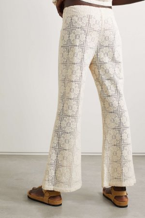 HONORINE расклешенные брюки Patrizia с кружевом, кремовый