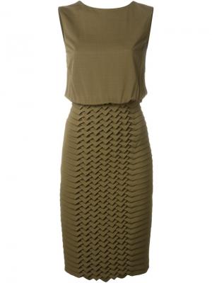 Платье с юбкой в стиле оригами Jay Ahr. Цвет: зелёный