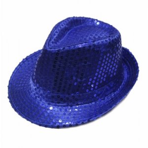 Карнавальная шляпа блестящая с пайетками Диско, цвет синий Happy Pirate