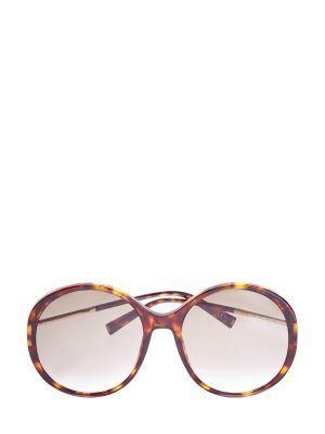 Очки в круглой оправе с внутренним черепаховым принтом GIVENCHY (sunglasses). Цвет: коричневый